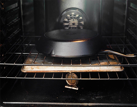 Cast iron metal and microwave
