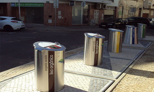 modern trash bin